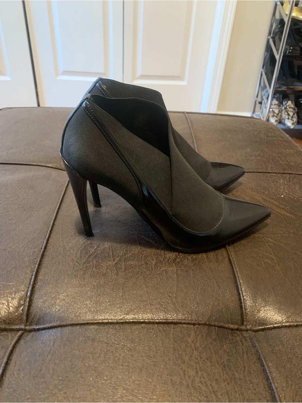 Dior Black Pointed Stretch Leather High Heel Pumps - Picture 4 of 6